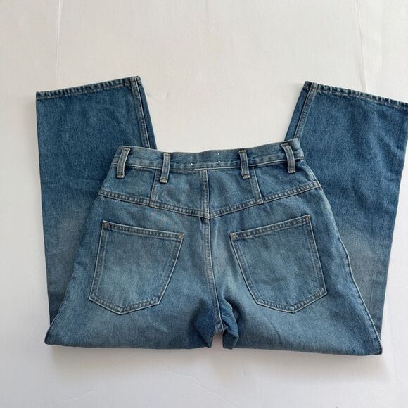 Monse Boyfriend Cropped Jean Mit Weitem Bein Blue Jeans Size 2 NWOT - Picture 4 of 11